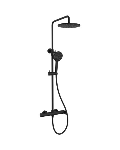 Душевая система Vincea Rondo VSFS-1R0MB 228 мм, со смесителем, черный матовый