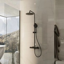 Душевая система Vincea Rondo VSFS-1R0MB 228 мм, со смесителем, черный матовый