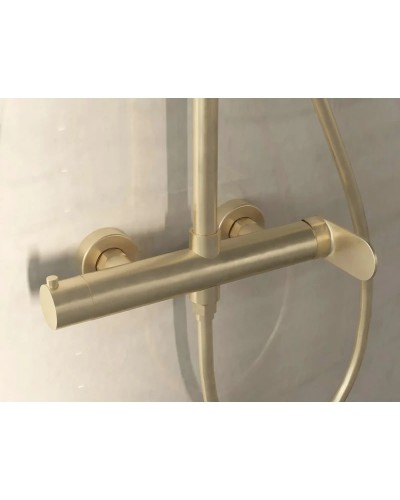 Душевая система Vincea Rondo VSFS-1R0BG 228 мм, со смесителем, золотой матовый