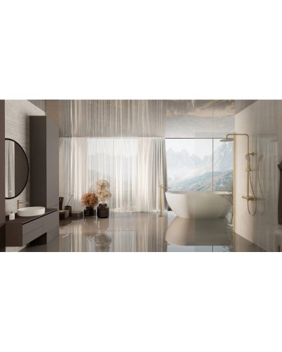 Душевая система Vincea Rondo VSFS-1R0BG 228 мм, со смесителем, золотой матовый