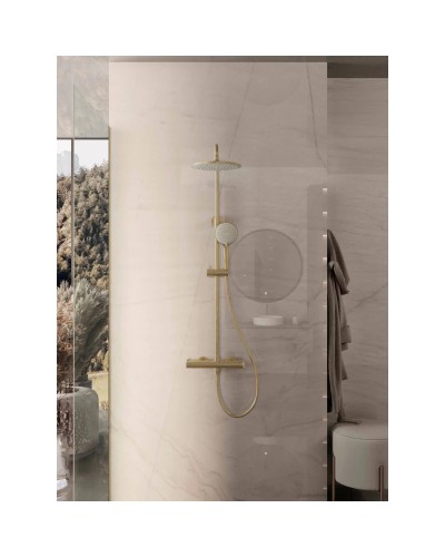 Душевая система Vincea Rondo VSFS-1R0BG 228 мм, со смесителем, золотой матовый