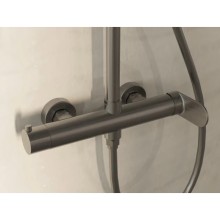 Душевая система Vincea Rondo VSFS-1R0GM 228 мм, со смесителем, вороненая сталь