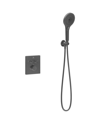 Душевой комплект Vincea Inspire VSFW-3I21MT5GM 250 мм, с термостатом, вороненая сталь