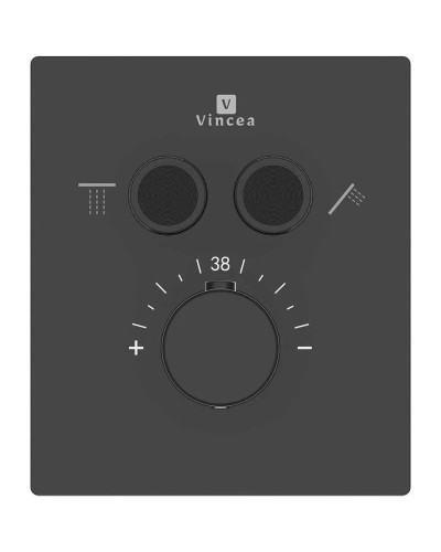 Душевой комплект Vincea Inspire VSFW-3I21MT5MB 250 мм, с термостатом, черный матовый