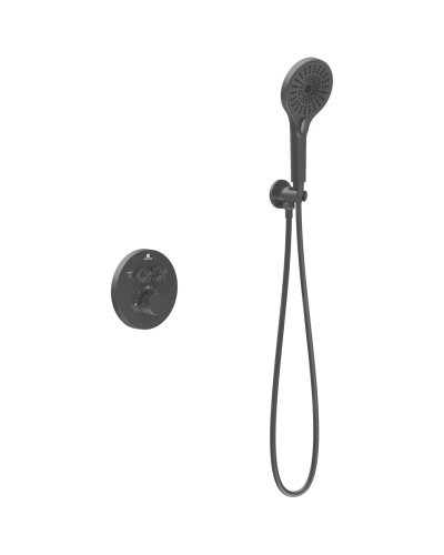 Душевой комплект Vincea Inspire VSFW-3I22MT5GM 250 мм, с термостатом, вороненая сталь