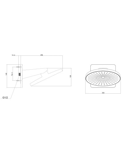Душевой комплект Vincea Inspire VSFW-3I22MT5GM 250 мм, с термостатом, вороненая сталь
