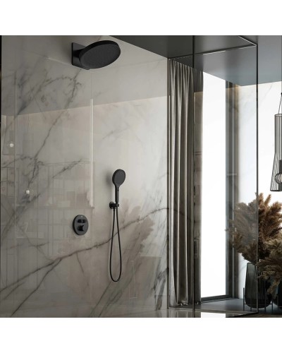 Душевой комплект Vincea Inspire VSFW-3I22MT3MB 300 мм, с термостатом, черный матовый