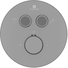 Душевой комплект Vincea Inspire VSFW-3I22MT3GM 300 мм, с термостатом, вороненая сталь