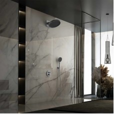 Душевой комплект Vincea Inspire VSFW-3I22MT3GM 300 мм, с термостатом, вороненая сталь