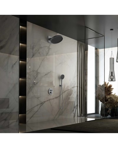 Душевой комплект Vincea Inspire VSFW-3I22MT3GM 300 мм, с термостатом, вороненая сталь