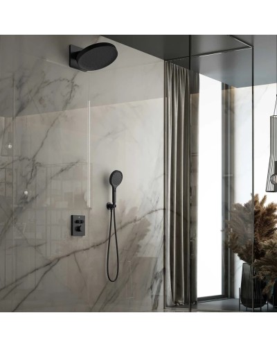 Душевой комплект Vincea Inspire VSFW-3I21MT3MB 300 мм, с термостатом, черный матовый