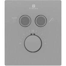 Душевой комплект Vincea Inspire VSFW-3I21MT3GM 300 мм, с термостатом, вороненая сталь