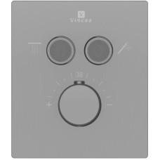 Душевой комплект Vincea Inspire VSFW-3I21MT3GM 300 мм, с термостатом, вороненая сталь