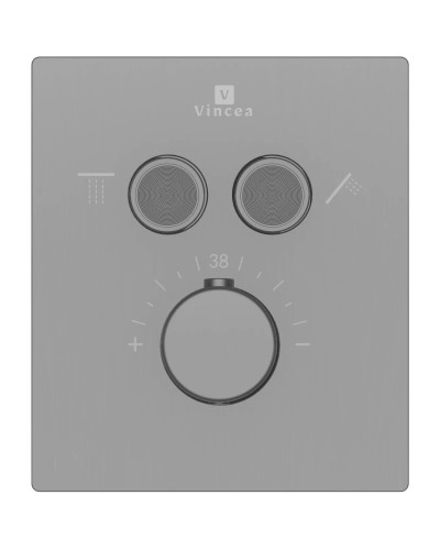 Душевой комплект Vincea Inspire VSFW-3I21MT3GM 300 мм, с термостатом, вороненая сталь