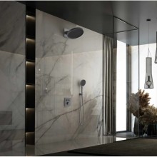 Душевой комплект Vincea Inspire VSFW-3I21MT3GM 300 мм, с термостатом, вороненая сталь