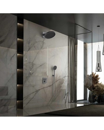 Душевой комплект Vincea Inspire VSFW-3I21MT3GM 300 мм, с термостатом, вороненая сталь