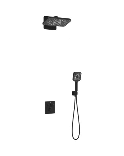 Душевой комплект Vincea Inspire VSFW-3I21MT4MB 320x200 мм, с термостатом, черный матовый