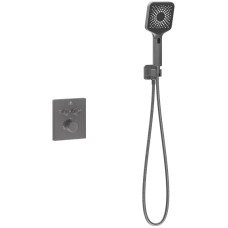 Душевой комплект Vincea Inspire VSFW-3I21MT4GM 320x200 мм, с термостатом, вороненая сталь