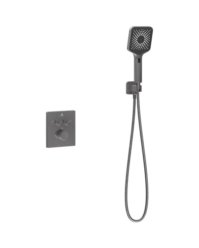 Душевой комплект Vincea Inspire VSFW-3I21MT4GM 320x200 мм, с термостатом, вороненая сталь