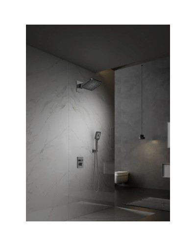 Душевой комплект Vincea Inspire VSFW-3I21MT4GM 320x200 мм, с термостатом, вороненая сталь