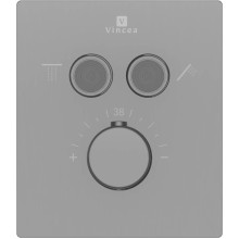 Душевой комплект Vincea Inspire VSFW-3I21MT4GM 320x200 мм, с термостатом, вороненая сталь