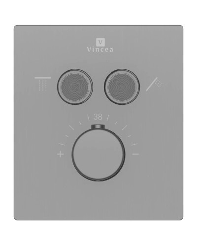 Душевой комплект Vincea Inspire VSFW-3I21MT4GM 320x200 мм, с термостатом, вороненая сталь