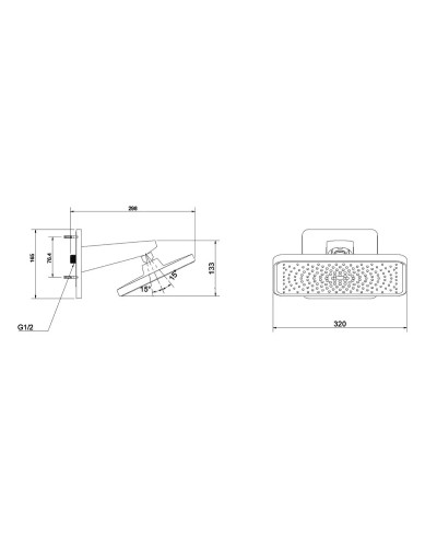Душевой комплект Vincea Inspire VSFW-3I21MT4GM 320x200 мм, с термостатом, вороненая сталь