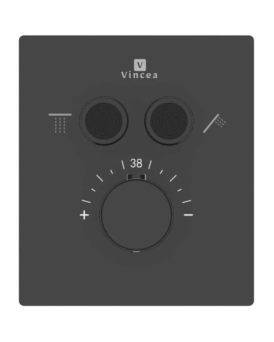 Душевой комплект Vincea Inspire VSFW-3I21MT1MB 247 мм, с термостатом, черный матовый