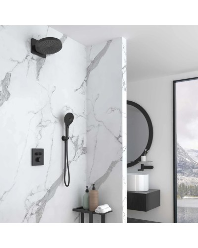 Душевой комплект Vincea Inspire VSFW-3I21MT2MB 300 мм, с термостатом, черный матовый
