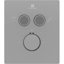 Душевой комплект Vincea Inspire VSFW-3I21MT2GM 300 мм, с термостатом, вороненая сталь