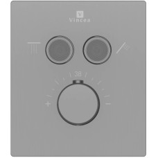 Душевой комплект Vincea Inspire VSFW-3I21MT2GM 300 мм, с термостатом, вороненая сталь