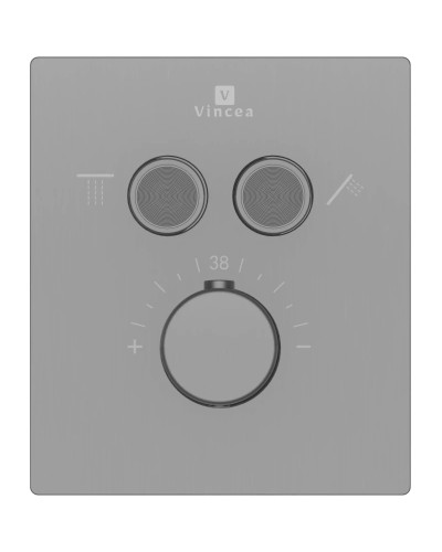 Душевой комплект Vincea Inspire VSFW-3I21MT2GM 300 мм, с термостатом, вороненая сталь