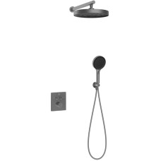 Душевой комплект Vincea Inspire VSFW-3I21MT2GM 300 мм, с термостатом, вороненая сталь