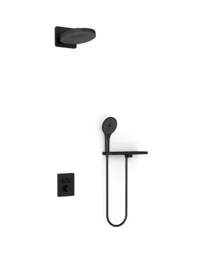 Душевой комплект Vincea Inspire VSFW-3I21MT1RMB 247 мм, с термостатом, черный матовый