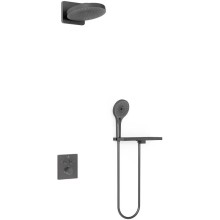 Душевой комплект Vincea Inspire VSFW-3I21MT1RGM 247 мм, с термостатом, вороненая сталь