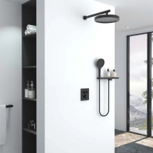 Душевой комплект Vincea Inspire VSFW-3I21MT2RMB 300 мм, с термостатом, черный матовый