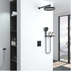 Душевой комплект Vincea Inspire VSFW-3I21MT2RMB 300 мм, с термостатом, черный матовый