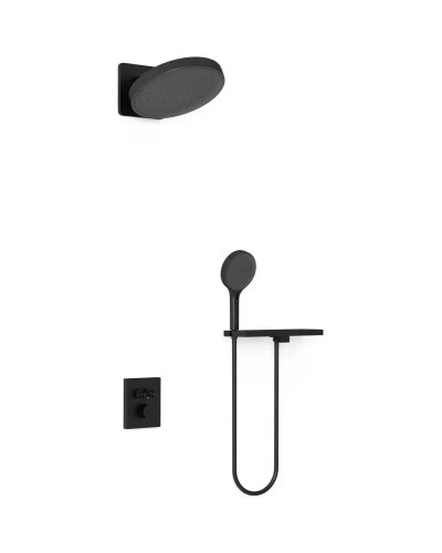 Душевой комплект Vincea Inspire VSFW-3I21MT3RMB 300 мм, с термостатом, черный матовый