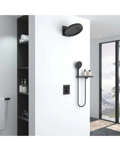 Душевой комплект Vincea Inspire VSFW-3I21MT3RMB 300 мм, с термостатом, черный матовый