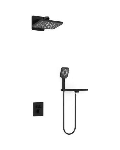 Душевой комплект Vincea Inspire VSFW-3I21MT4RMB 320x200 мм, с термостатом, черный матовый