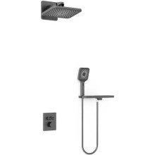 Душевой комплект Vincea Inspire VSFW-3I21MT4RGM 320x200 мм, с термостатом, вороненая сталь