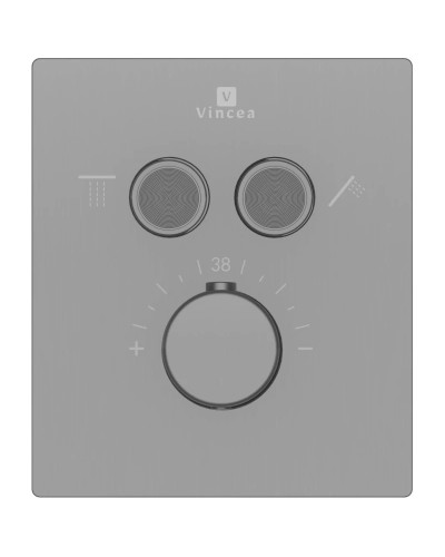 Душевой комплект Vincea Inspire VSFW-3I21MT4RGM 320x200 мм, с термостатом, вороненая сталь