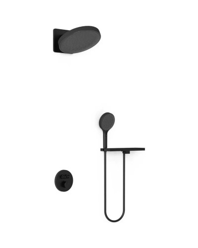 Душевой комплект Vincea Inspire VSFW-3I22MT3RMB 300 мм, с термостатом, черный матовый