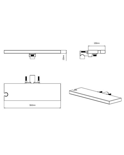 Душевой комплект Vincea Inspire VSFW-3I22MT3RMB 300 мм, с термостатом, черный матовый