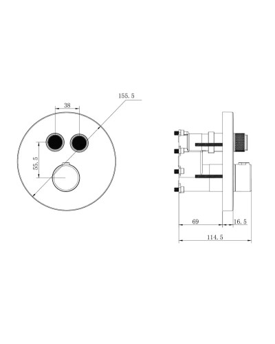 Душевой комплект Vincea Inspire VSFW-3I22MT3RCH 300 мм, с термостатом, хром