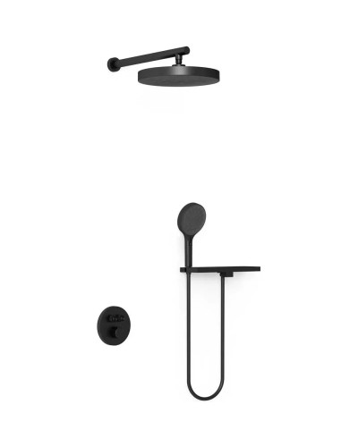 Душевой комплект Vincea Inspire VSFW-3I22MT2RMB 300 мм, с термостатом, черный матовый