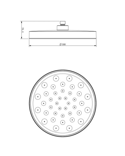 Душевой комплект Vincea Inspire VSFW-3I22MT2RCH 300 мм, с термостатом, хром