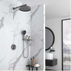 Душевой комплект Vincea Inspire VSFW-3I22MT2RGM 300 мм, с термостатом, вороненая сталь