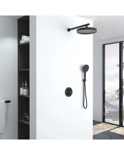 Душевой комплект Vincea Inspire VSFW-3I22MT2MB 300 мм, с термостатом, черный матовый