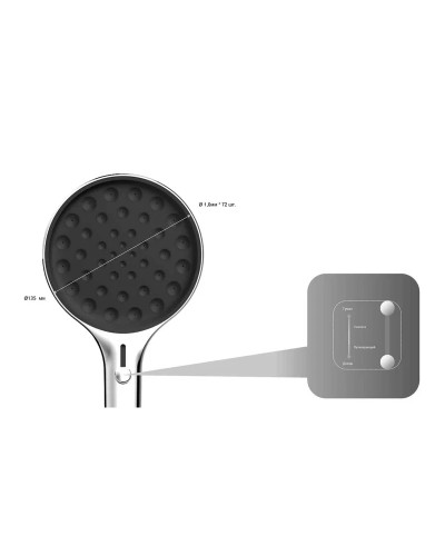 Душевой комплект Vincea Inspire VSFW-3I22MT2MB 300 мм, с термостатом, черный матовый